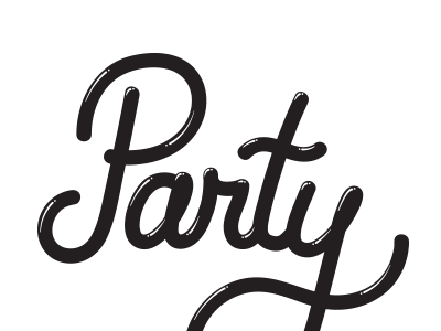 Party! hand lettering holiday invitation lettering party script shine typography