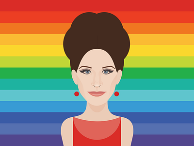Barbra Streisand - Pride 2016 barbra barbra streisand gay pride hollywood icon illustration lgbt new york city portrait pride rainbow vector