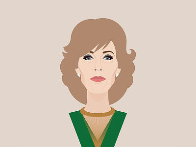 Jane Fonda cartoon character film hollywood icon illustration jane fonda portrait vector