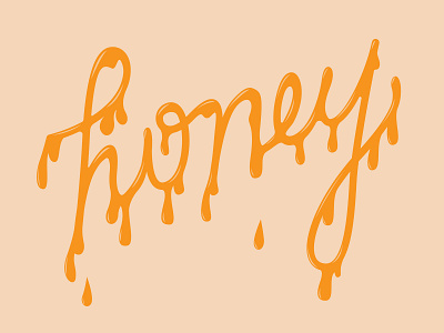 Honey honey illustration lettering logo script type typography vector