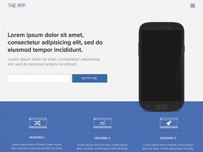 The app flat flatgalaxys3 galaxy iphone landing page photoshop ui web design webdesign wireframe
