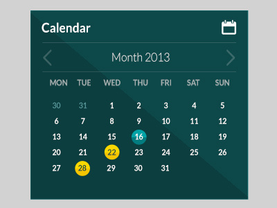 Calendar calendar day entypo flat lato minimal month shadow ui