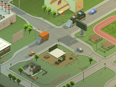 Low-Poly Map 3d cinema4d isometric lowpoly map