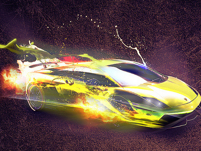 Lamborghini Gallardo Lights+Splatter Effect car design effect light splatter