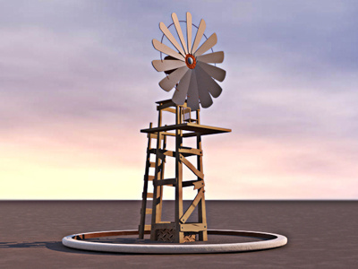 Windmill 3d c4d cinema4d photoshop windmill