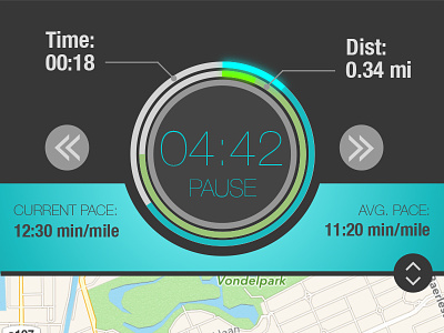 Run distance ios map pace redesign running time timer