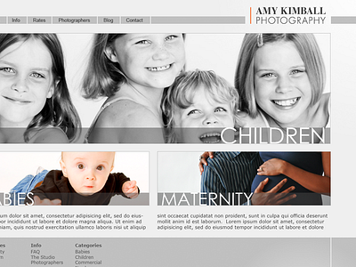 AmyKimballPhotography.com homepage web design websites