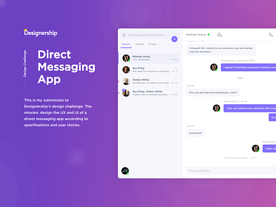 Direct Messaging App - Designership Design Challenge breaking bad chat interface messaging messenger shhhh ux ui