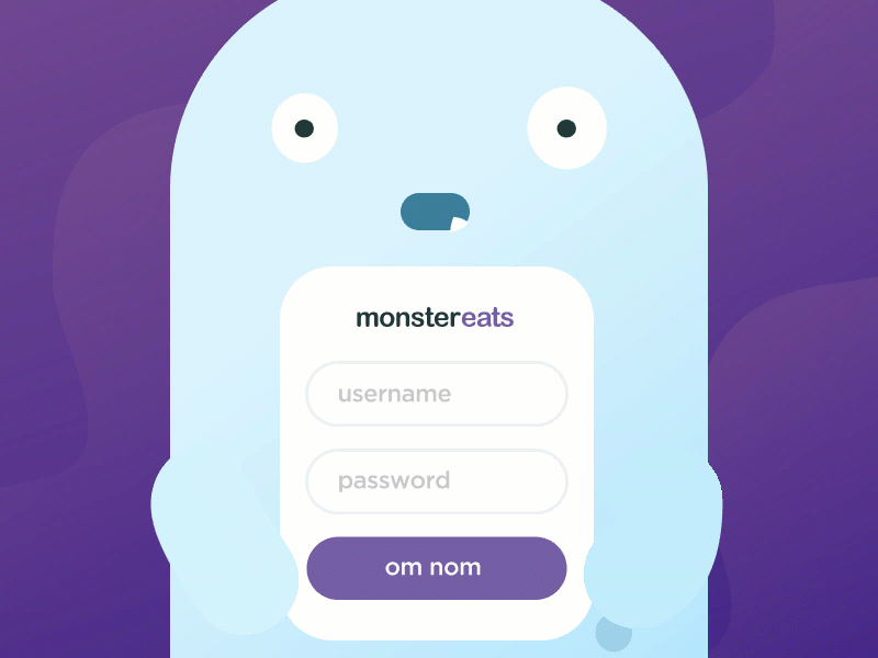 Monster Eats - InVision Studio nom uber eats monster experiment studio invision invision studio
