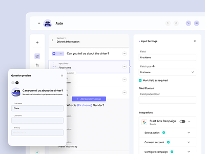 Form-builder UI figma form builder form design inputs product design saas ui ux animation