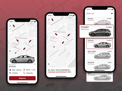 Car sharing application concept