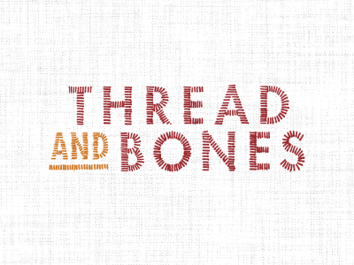 Thread And Bones branding logotype stitched texture
