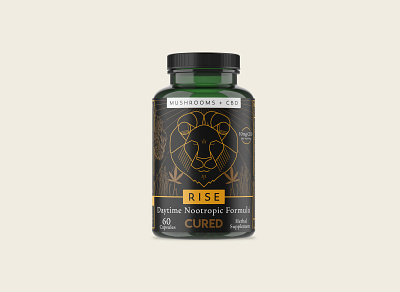 Cured Rise Supplements branding color design digital drawing geometric illustration geometry graphic illustration inspiration lion package design packaging