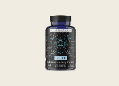 Cured Zen adaptogens branding cbd color color study design digital drawing geometric illustration inspiration organic packaging supplements