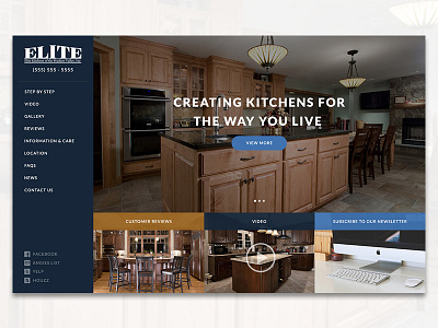 Dribbble homepage kitchens web design website
