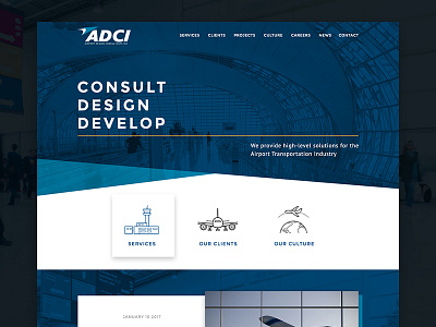 ADCI Homepage homepage web design