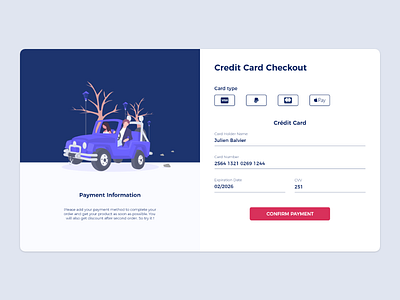 Daily UI - 002 - Payment by credit card conception conception ux credit card checkout creditcard création de sites web daily 100 challenge dailyui dailyuichallenge design ui uidesign ux web