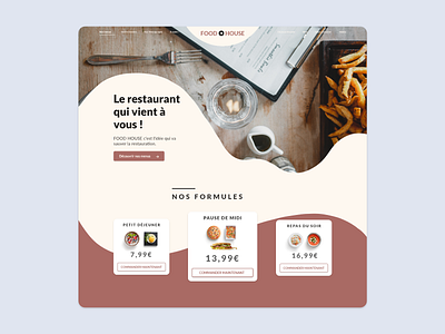 Daily UI 003 - Landing Page application clean conception ux daily 100 challenge daily ui dailyui dailyui003 dailyuichallenge design food illustration restaurant branding ui uidesign uidesigner ux web webdesign