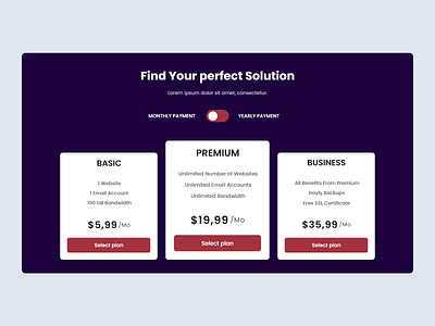 Daily UI 030 - Pricing adobe xd adobexd clean daily daily 100 challenge daily ui dailyui dailyui030 dailyuichallenge design pricing ui uidesign uiux ux