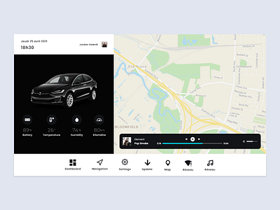 Daily UI 034 - Car Interface adobe xd adobexd application car clean conception daily daily 100 challenge daily ui daily ui 034 dailyui dailyuichallenge interface tesla