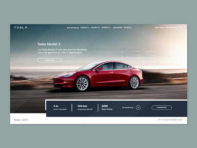 Landing Page - Tesla Model 3 tesla ui uidesign web webdesign