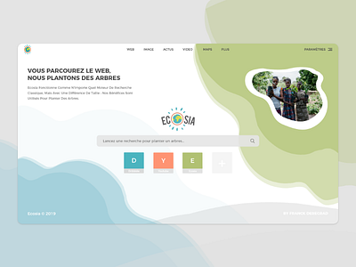 Landing Page - Ecosia conception création de sites web ecosia illustration page de destination ui