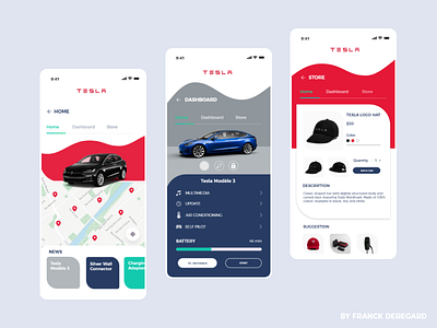 Mobile application - Tesla application conception tesla ui uidesign