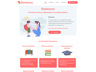 Domicours Eleve adobe xd html5 css3 ui webdesign