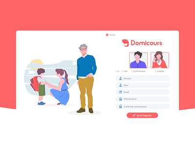 Domicours Registration 2 adobe xd html5 css3 ui webdesign