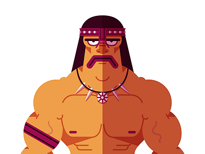 Conan the flat barbarian barbarian cartoon character conan flat vector