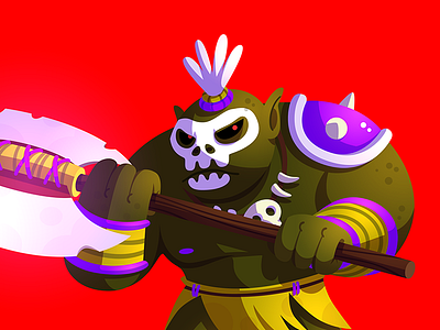 Battleplans Orc art cartoon character design game illustration vector