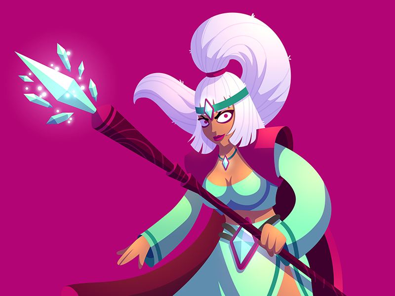 Battleplans Priestess illustration game cartoon design character art vector