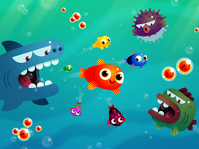 Fish&Trip characters fish game illustration vector