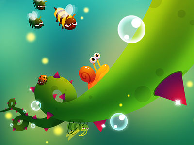 Snail Ride characters game illustration snail vector