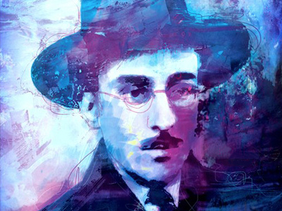 DIGITAL PORTRAIT: Fernando Pessoa digital illustration drawing fernando pessoa painting poet poeta portrait portuguese taschen