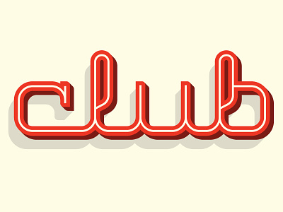 Club club custom type lettering typography