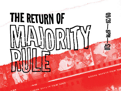 Majority Rule flyer franklin gothic franklin gothic condensed bold majority rule punk punk flyer september