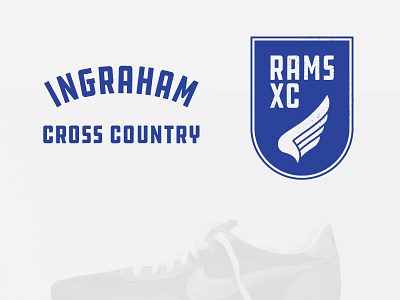 Ingraham Rams XC branding cross country ddc hardware ingraham cross country ingraham rams logo rams xc running