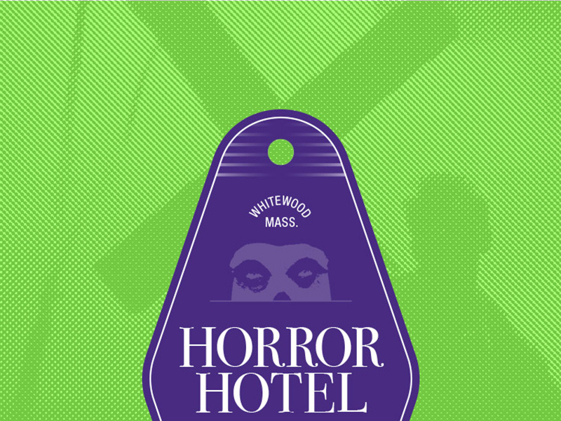 Horror Hotel sticker bodoni horror room 21 hotel room key sticker design typography helvetica fiend club misfits horror hotel