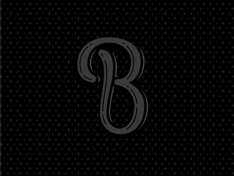 B black sparkles typography b 36 days of type