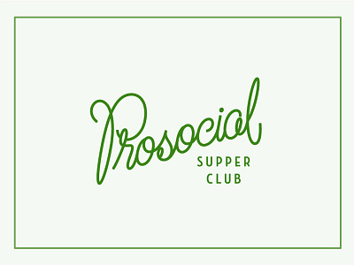 Prosocial Supper Club branding logo monoline seattle social justice supper supper club