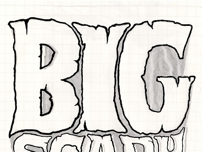 BIG big grid halloween hand drawn lettering poster retro supply co sketch