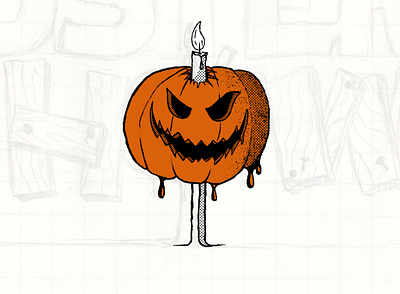 Pumpkin candle fall halloween i remember halloween illustration october pumpkin retrosupplyco