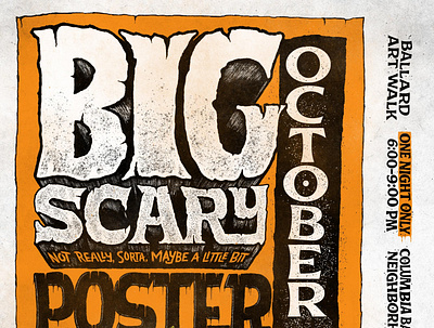 Big Scary Poster big halloween handdrawn type handlettering lettering october poster poster art scary seattle show typography