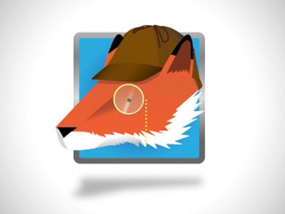 Inquisitive Fox blue classy cute fox illustration inquisitive logo monocle orange sherlock vector wip
