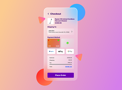 Daily UI #2 - Credit Card Checkout 100 days of ui checkout credit card daily ui design glassmorphism interface design payment ui design