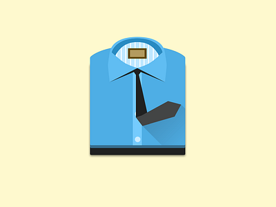 Fold Your Shirt blue folderd icon shadow shirt tie