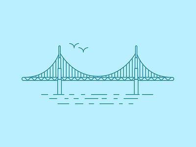 The Golden Gate illustration line san francisco