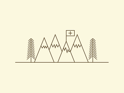 Swiss Alps illustration line switzerland