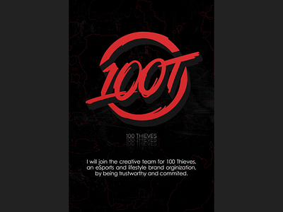 Career Goal Statement 100 thieves career design poster typography